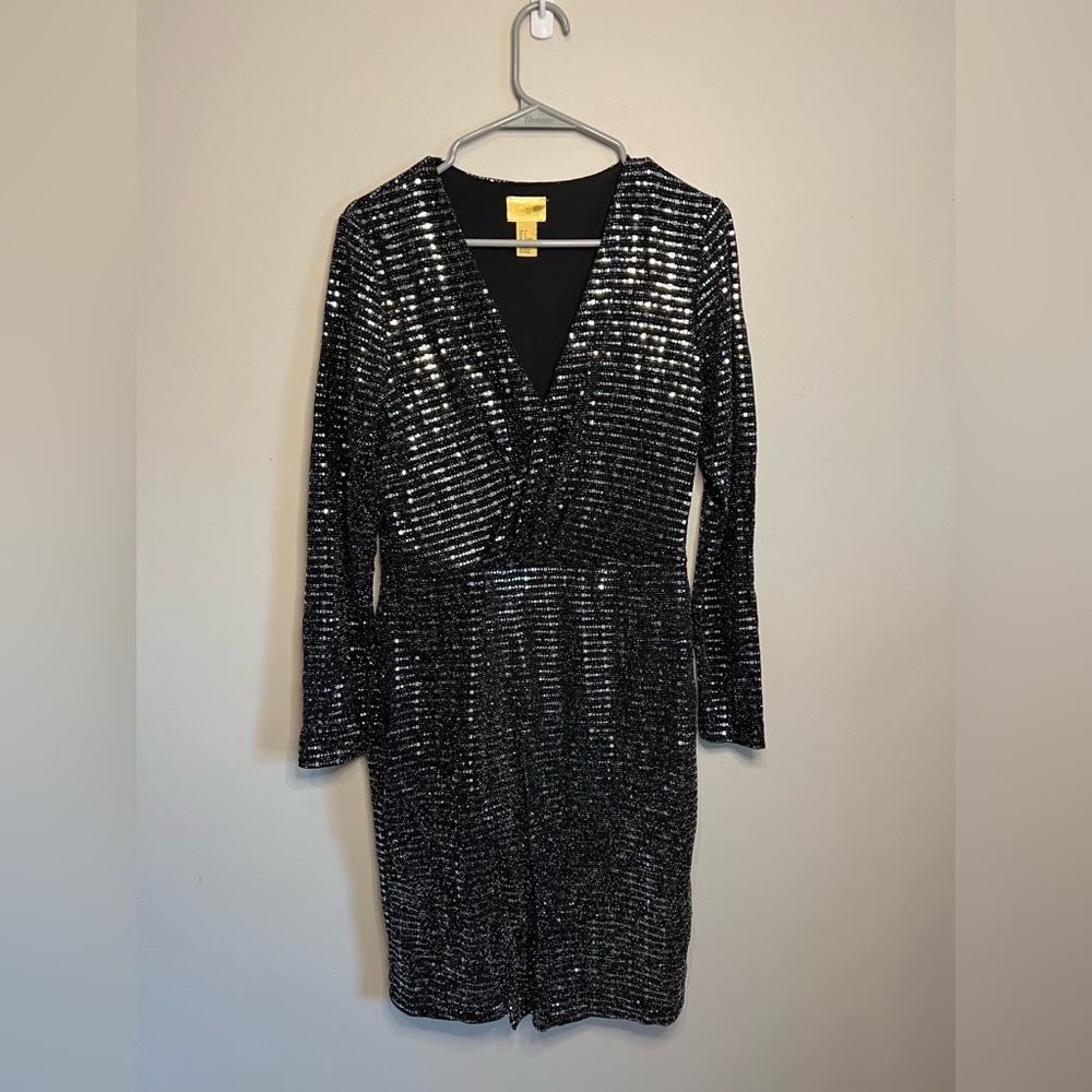 Sequin Wrap Dress